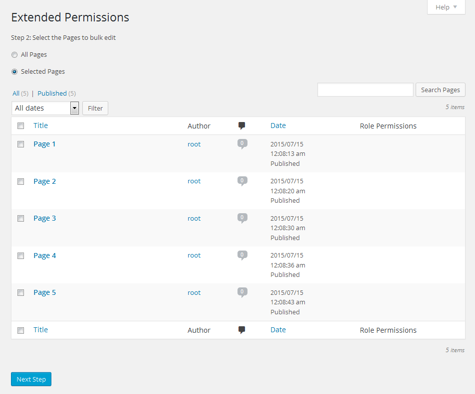 bulk edit extended permissions step 2