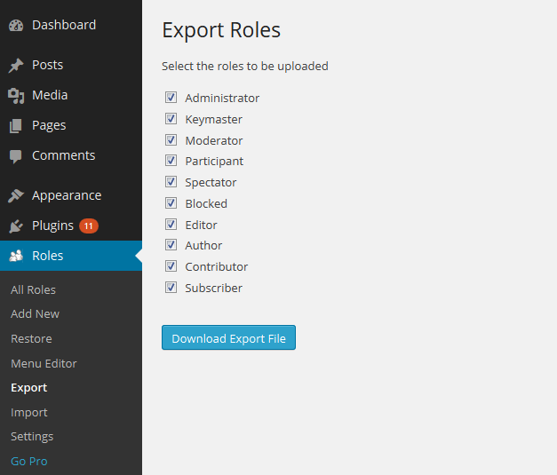 export roles