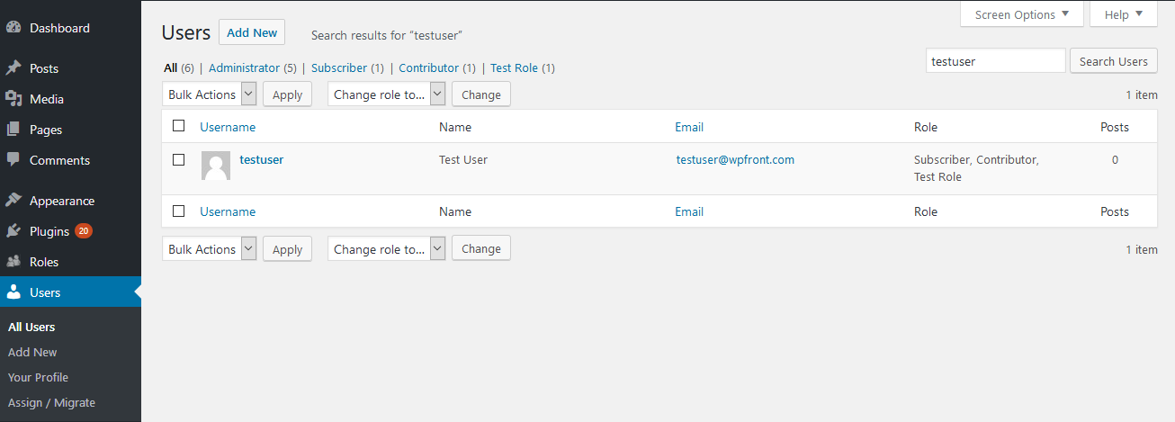 users list