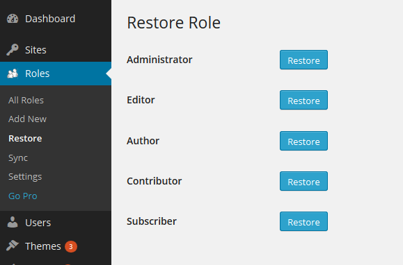 Multisite Restore Role