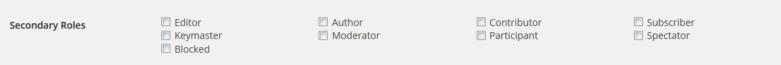 User profile secondary role section