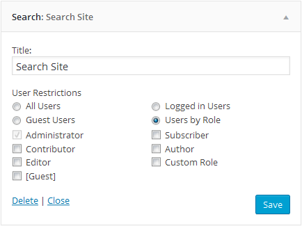 widget permissions by role